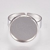 Tarnish Resistant 304 Stainless Steel Pad Ring Settings STAS-G173-19P-14mm-5