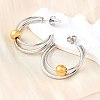 304 Stainless Steel Two Tone Stud Earrings EJEW-S263-02GP-2