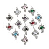 Brass Micro Pave Cubic Zirconia Connector Charms KK-Z103-10P-01-1