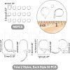 Unicraftale 120Pcs 2 Style 304 Stainless Steel Leverback Earring Findings STAS-UN0038-45-2