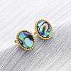 304 Stainless Steel Natural Paua Shell Stud Earrings EJEW-Z103-02G-01-1