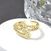 Brass Micro Pave Clear Cubic Zirconia Cuff Rings RJEW-M029-02G-4
