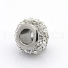 Nice Large Hole 304 Stainless Steel Polymer Clay Pave Rhinestone European Beads CPDL-O002-02A-2