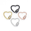 Brass Micro Pave Clear Cubic Zirconia Screw Carabiner Lock Charms ZIRC-T004-99-1
