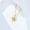 Planet Brass Micro Pave Clear Cubic Zirconia Pendant Necklaces FS-WGFD3F3-01-1