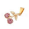 Brass Micro Pave Cubic Zirconia Charms KK-Q096-17G-2