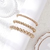 3Pcs 3 Styles Electroplated Natural Lava Rock Round Beads Stretch Bracelets for Women Men BJEW-JB11982-3