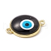 Evil Eye Resin Connector Charms KK-P224-01G-01-3