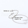 Fashionable Unisex Brass Micro Pave Clear Cubic Zirconia Open Cuff Rings VA2990-24-1