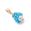Glass Seed Beaded Teardrop Pendants PALLOY-MZ00637-3