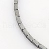 Electroplate Non-magnetic Synthetic Hematite Cuboid Beads Strands G-J213B-02-1