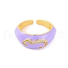 Number 3 Brass Micro Pave Clear Cubic Zirconia Open Cuff Rings RJEW-U009-02D-G-2
