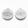 Brass Micro Pave Clear Cubic Zirconia Pendants KK-S356-037P-NF-2