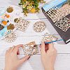 Gorgecraft 14Pcs 7 Style Laser Cut Wooden Wall Sculpture WOOD-GF0001-76-6