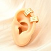 Brass Micro Pave Clear Cubic Zirconia Cuff Earrings EJEW-F370-32G-2