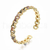 Brass Micro Pave Cubic Zirconia Cuff Bangles BJEW-S142-018-NF-4