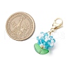Flower Glass Pendant Decorations HJEW-MZ00218-03-3