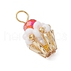 Glass Seed Beaded Cupcake Pendants PALLOY-MZ00581-04-3