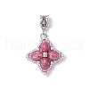 Dyed Synthetic Imperial Jasper & Glass Seed Beaded Star European Dangle Charms PALLOY-MZ00693-02-1