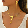 Vintage Style Stainless Steel Triangle Tassel Earrings & Necklaces Sets for Women Party SQ0864-4