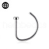 G23 Titanium D Shaped Clip on Nose Rings WGA60F5-05-4