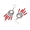 Synthetic Turquoise Beaded Chandelier Earrings EJEW-JE06190-4