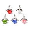 Glass Seed Beaded Angel Pendants PALLOY-MZ00714-1