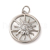 Brass Micro Pave Clear Cubic Zirconia Pendants KK-P308-83P-1