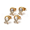 Fish Ion Plating(IP) 304 Stainless Steel Stud Earrings EJEW-A081-17G-1