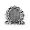 Tibetan Style Alloy Mirror Cabochon Settings TIBEP-S293-081AS-LF-3