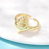 Ocean Theme Brass Cuff Rings RJEW-C135-01G-15-3