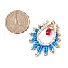 Handmade Glass Seeds Teardrop Pendants PALLOY-MZ00390-02-2