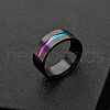 316L Surgical Stainless Steel Wide Band Finger Rings RJEW-T005-11-02-5
