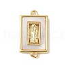 Brass Pave Natural White Shell Religion Connector Charms KK-S522-04B-G-1