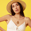 4Pcs 4 Style Natural & Synthetic Mixed Gemstone Teardrop Pendant Necklaces Set NJEW-AB00030-6