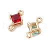 Brass Pave Glass Connector Charms FIND-XCP0003-38-2