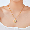 Elegant Brass Blue Enamel Constellation Pendant  Necklaces with Clear Cubic Zircona for Daily Wear and Holiday Gifts IH8873-1-2