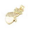 Brass Micro Pave Clear Cubic Zirconia Pendants KK-A221-14A-G-2