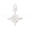 925 Sterling Silver Pave Clear Cubic Zirconia Star Charms STER-K181-01A-S-1