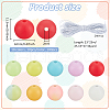   100Pcs 10 Colors Round Luminous Silicone Beads SIL-PH0001-20-2
