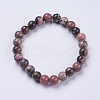 Natural  Rhodonite Beaded Stretch Bracelets BJEW-I253-8mm-26-1