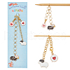 2Pcs 2 Style Sheep Alloy Enamel Beaded Knitting Row Counter Chains HJEW-AB00715-1