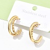 304 Stainless Steel Twist C-Shaped Stud Earrings EJEW-Z098-17G-1