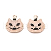 Halloween Theme Rack Plating Luminous Alloy Enamel Pendants ENAM-N056-239G-3
