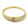 Brass Pave Colorful Cubic Zirconia Ring Bangle for Women BJEW-K246-13G-2