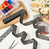 10 Yards Ethnic Style Polyester Jacquard Flower Ribbon OCOR-WH0090-041-5