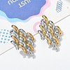 304 Stainless Steel Two Tone Stud Earrings for Women STAS-Z117-03GP-2