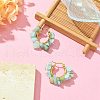 Natural Amazonite Chips Braided Hoop Earrings EJEW-JE04940-16-3