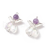 Natural Amethyst AB Color Acrylic Pendants PALLOY-TA00001-01-1