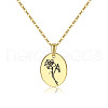 Brass Birth Month Flower Pendant Necklace HUDU-PW0001-034G-1-1